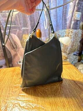 Marc by Marc Jacobs Black Pebble Leather Hobo Shoulder Bag with Gold Hardware